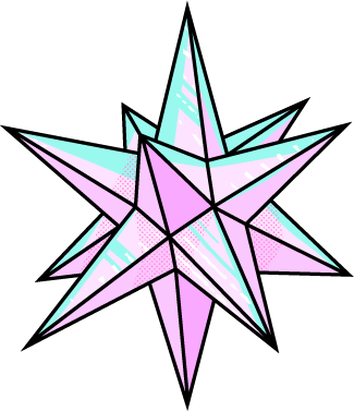 a stylised drawing of a pointy crystal