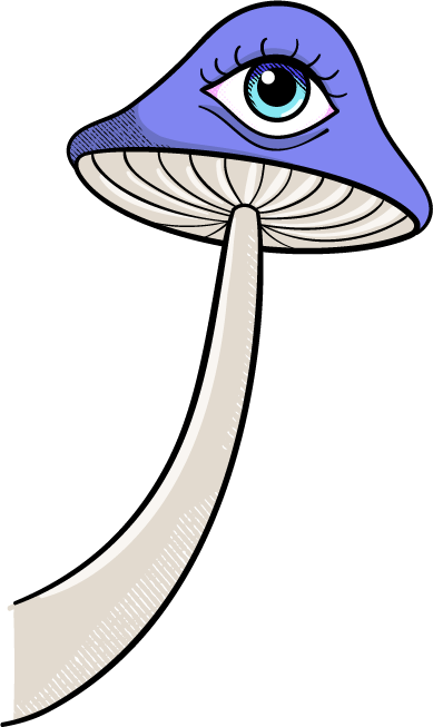 a stylised drawing of a mushroom